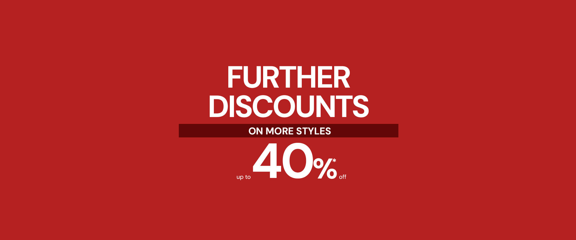 Sales up to 40% off