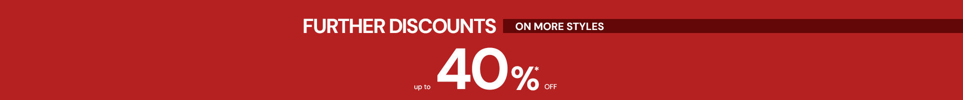Sales up to 40% off