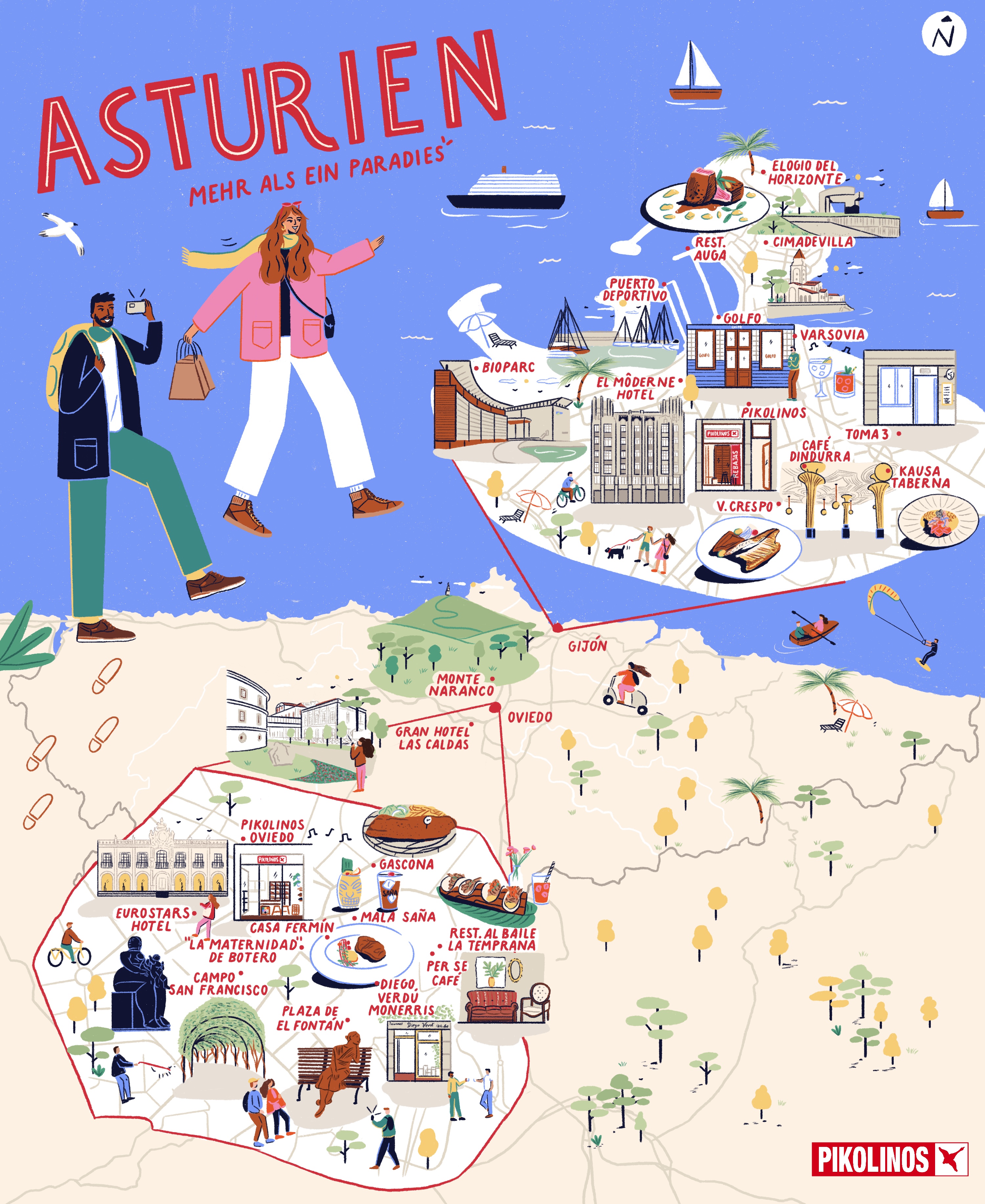 Illustration der gleichen Karte von Asturien in Miniaturformat.
            