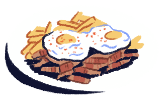 Plate of food illustration