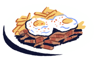 Plate of food illustration