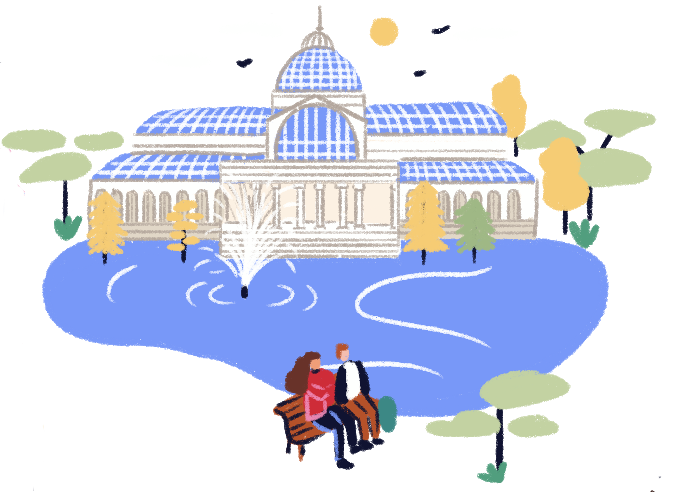 Ilustración del Palacio de Cristal.