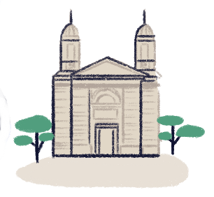 Illustration of the co-cathedral of Vigo.