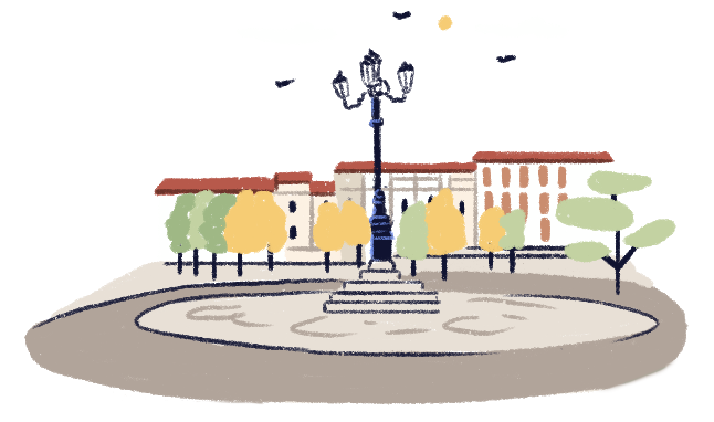 Ilustración de una plaza de Granada