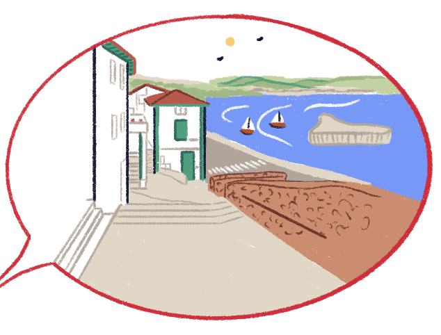 Ilustración del puerto viejo de Getxo