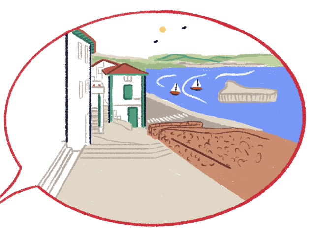 Ilustración del puerto viejo de Getxo