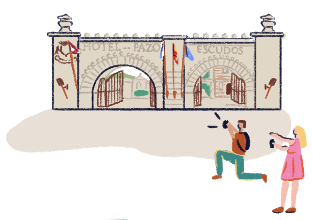 Illustration of the Pazo de los Escudos