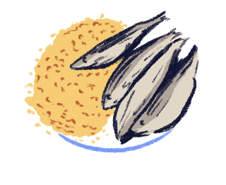 Ilustración plato de sardinas