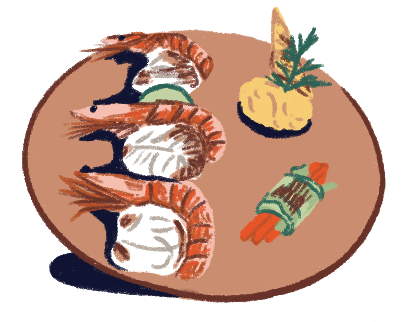 Ilustración de un plato con comida