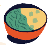 Illustration of a bowl with food.