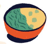 Illustration of a bowl with food.