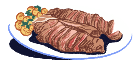 Illustration of a plate of food