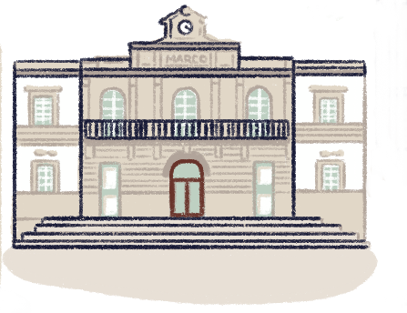 Illustration of the facade of the Museum of Contemporary Art of Vigo