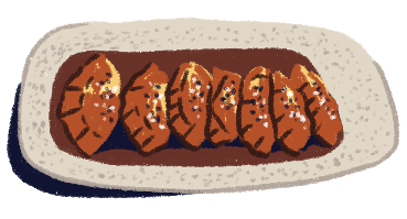 Illustration of a plate of food