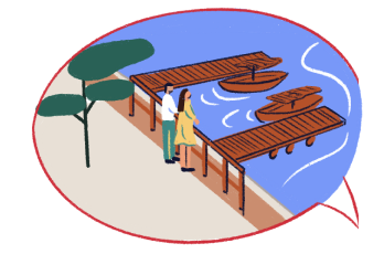 Illustration of some people at the Mirador de la Albufera