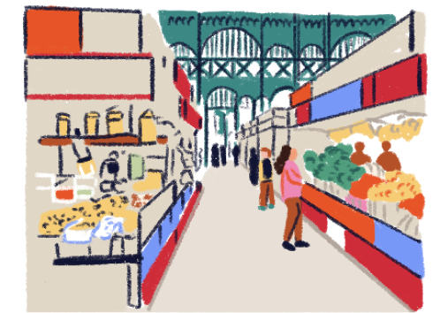 Illustration Central Market of Atarazanas