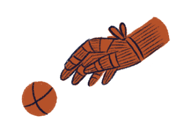 Illustration of a hand with a ball playing trinquet