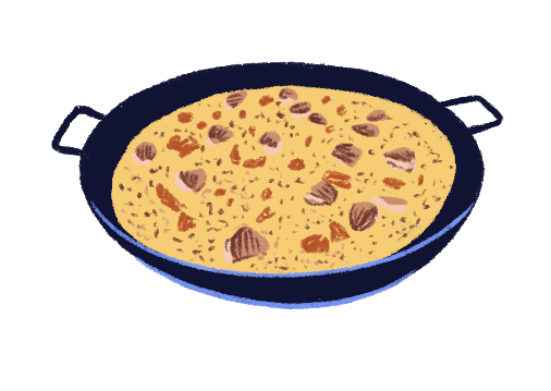 Illustration of a paella