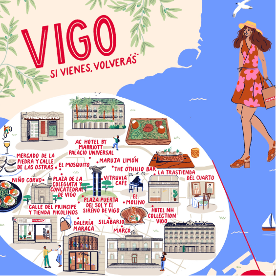 Mapa ilustrado de Vigo