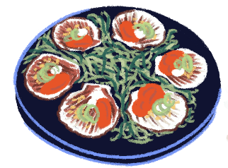 Illustration of a plate with food