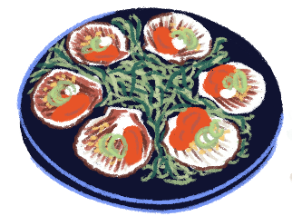 Illustration of a plate with food