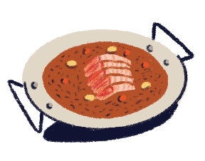 Illustration of a paella