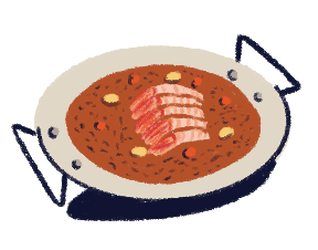 Ilustración de una paella