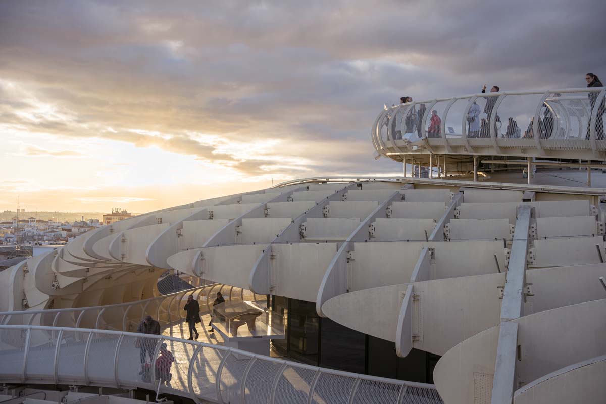 Photograph of the views from one of the mushroom works in Seville