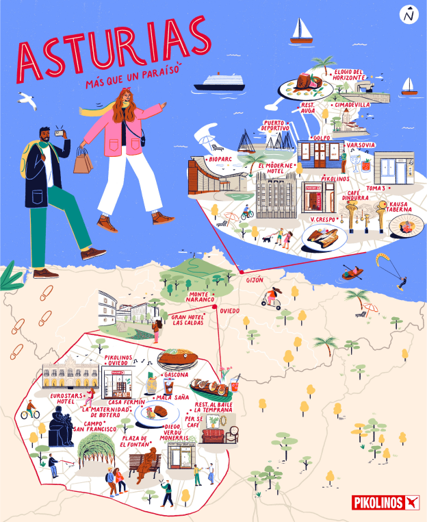 Ilustración del mismo mapa de Asturias en miniatura.