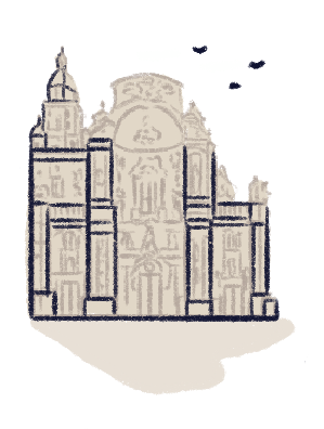 Illustration of the cathedral of Murcia