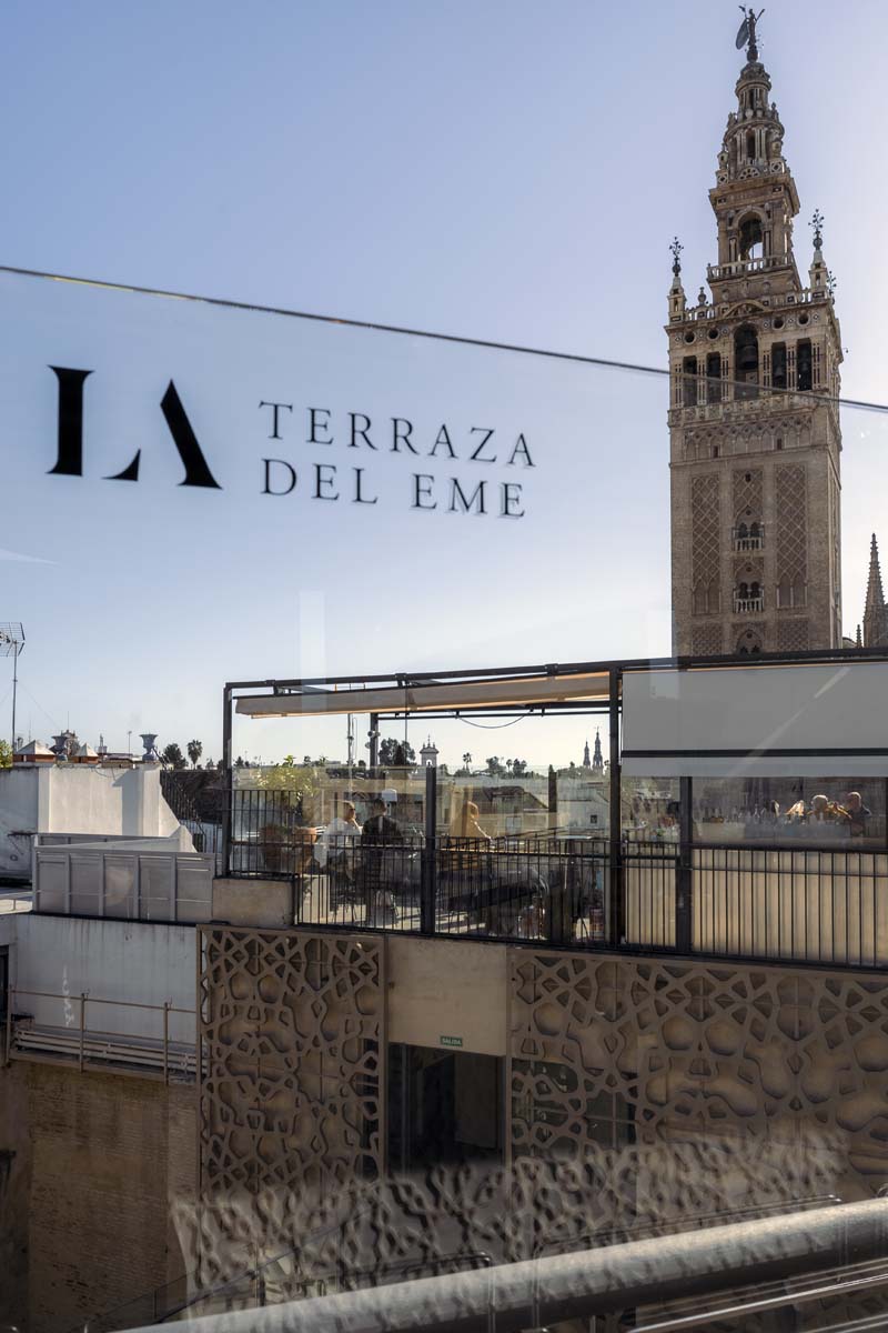 Photograph of the Eme terrace with the Giralda in the background