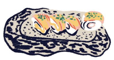 Illustration of a sushi dish