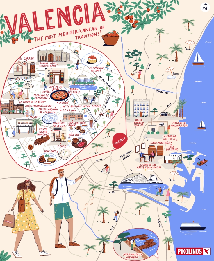 Carte illustrée de Valence
