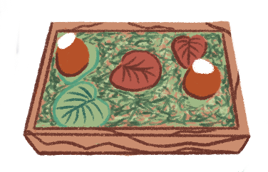 Illustration of a plate with food