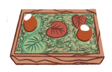 Illustration of a plate with food