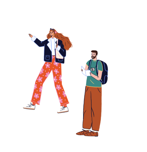 Illustration of some tourists