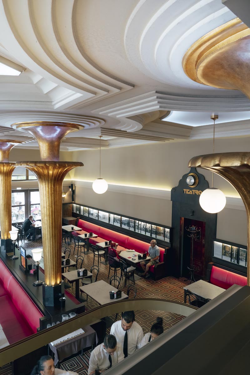Image of the interior of the Café from above.
                    