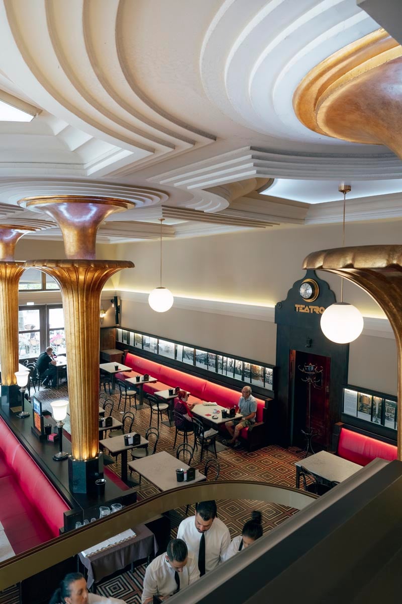 Image of the interior of the Café from above.
                    