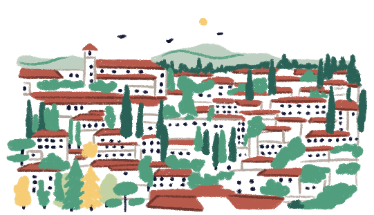 Illustration of the Albaicín neighborhood