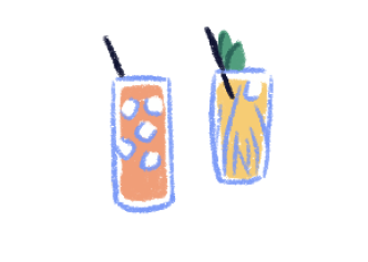 Illustration of two colorful drinks