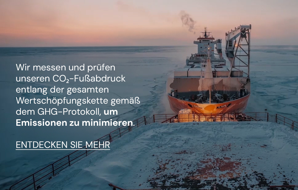 CO2-Fußabdruck entlang der gesamten Wertschöpfungskette. Entdecken Sie mehr