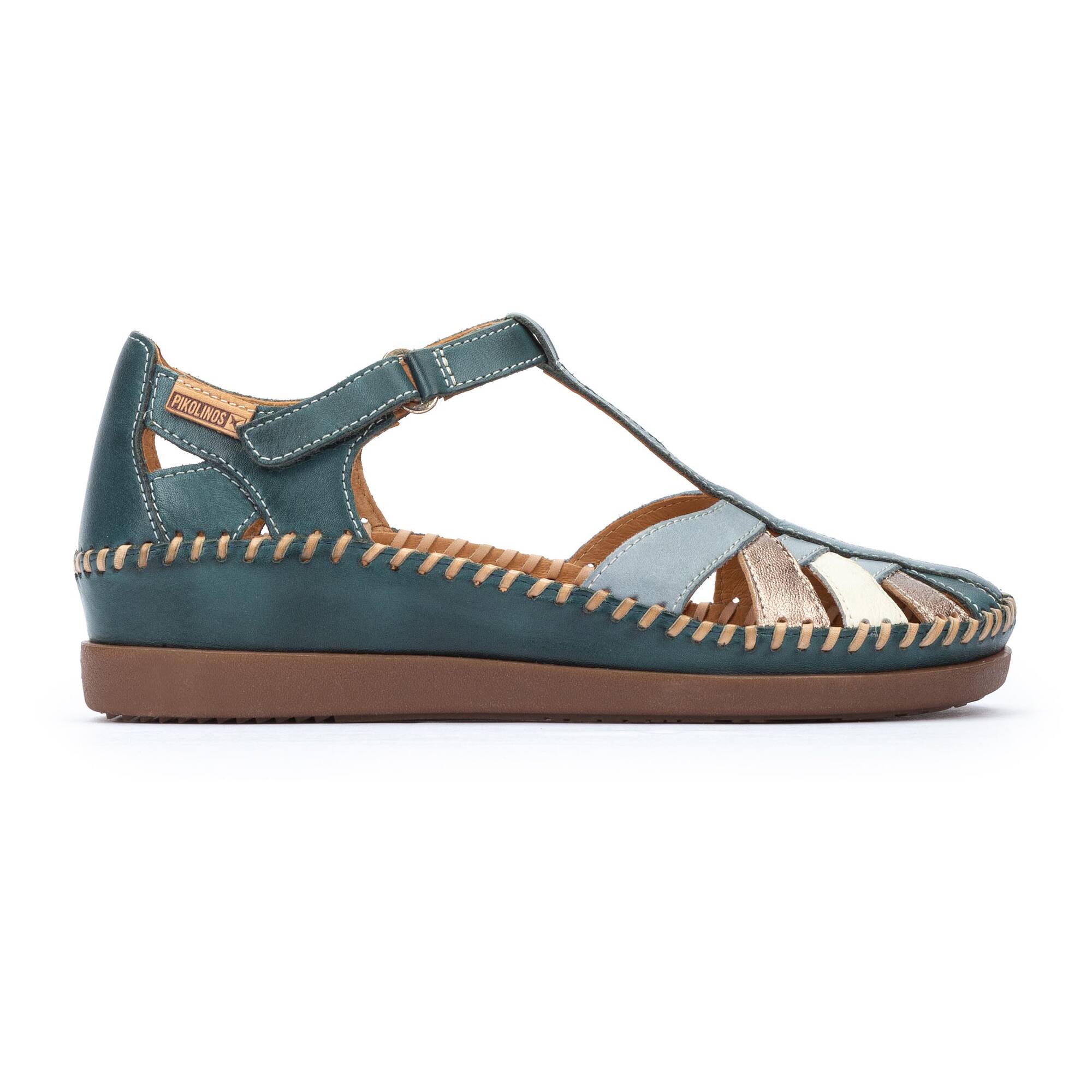 Women's semi-open shoes with hook-and-loop closure CADAQUES W8K