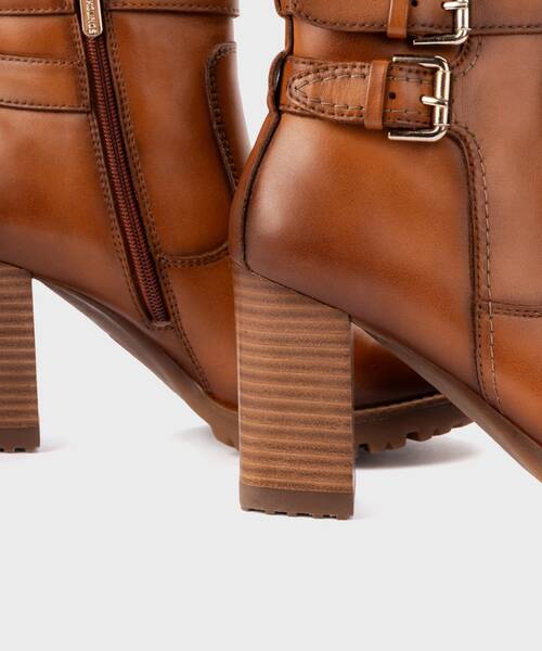 Heeled ankle boots with buckles , CONNELLY W7M , CONNELLY W7M-8854 , BRANDY