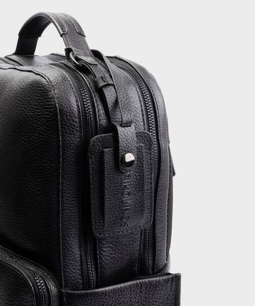 Mochila de piel cl&aacute;sica para hombre , TAMBO MHA , TAMBO MHA-7504 , BLACK