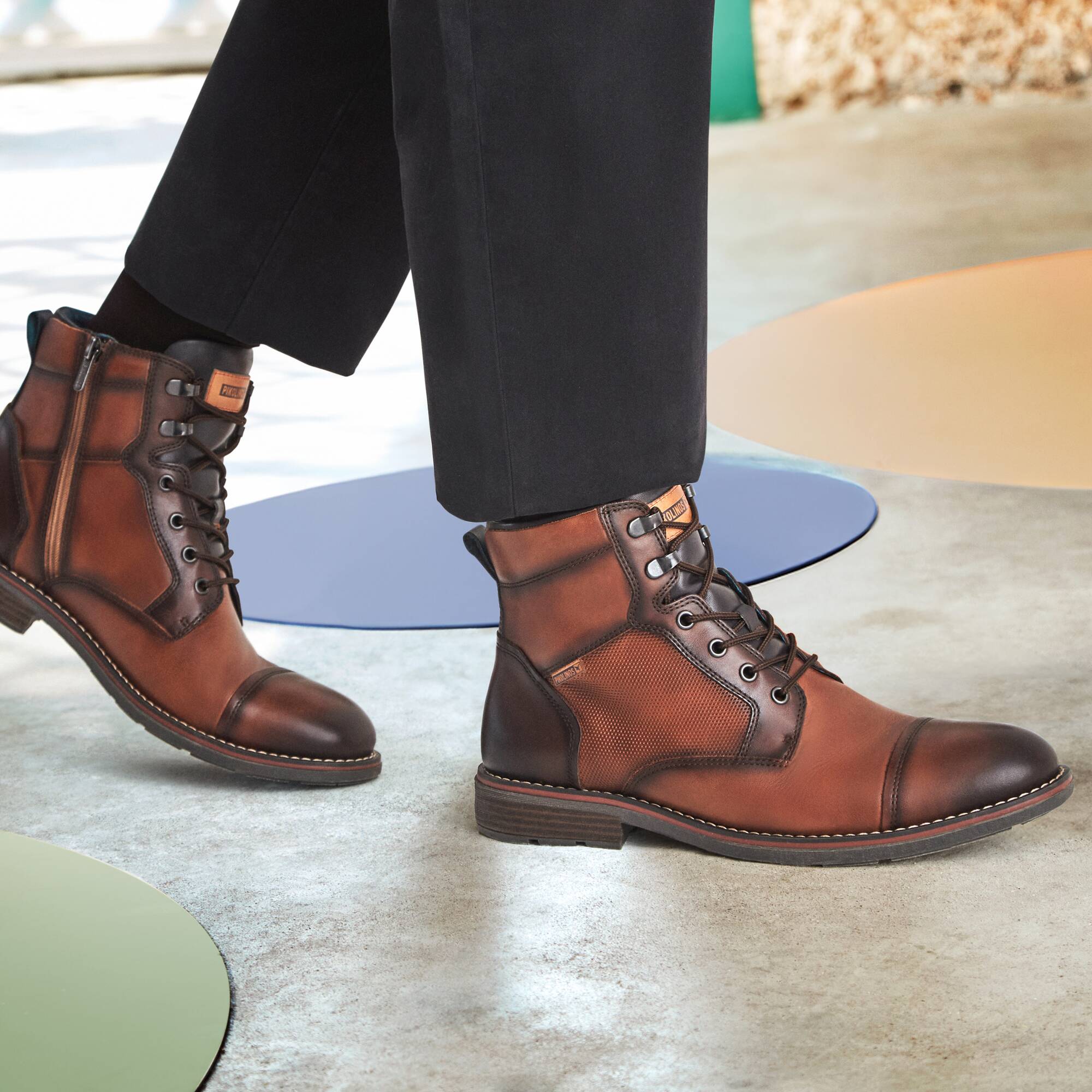 Lace-up boots with zip inside YORK M2M-8156 | PIKOLINOS