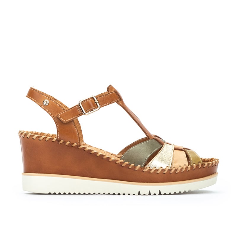 Pikolinos Sandalias cuña de piel AGUADULCE W3Z