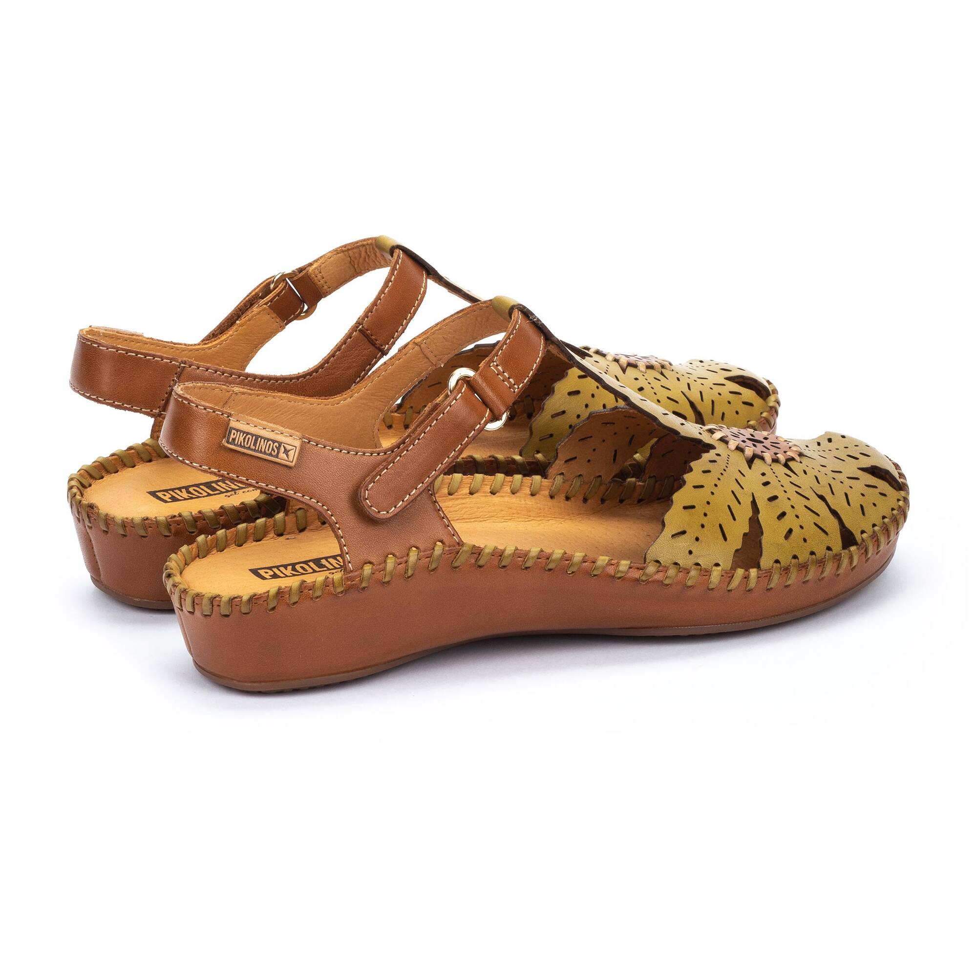 Women's semi-open shoes with hook-and-loop closure P. VALLARTA 655