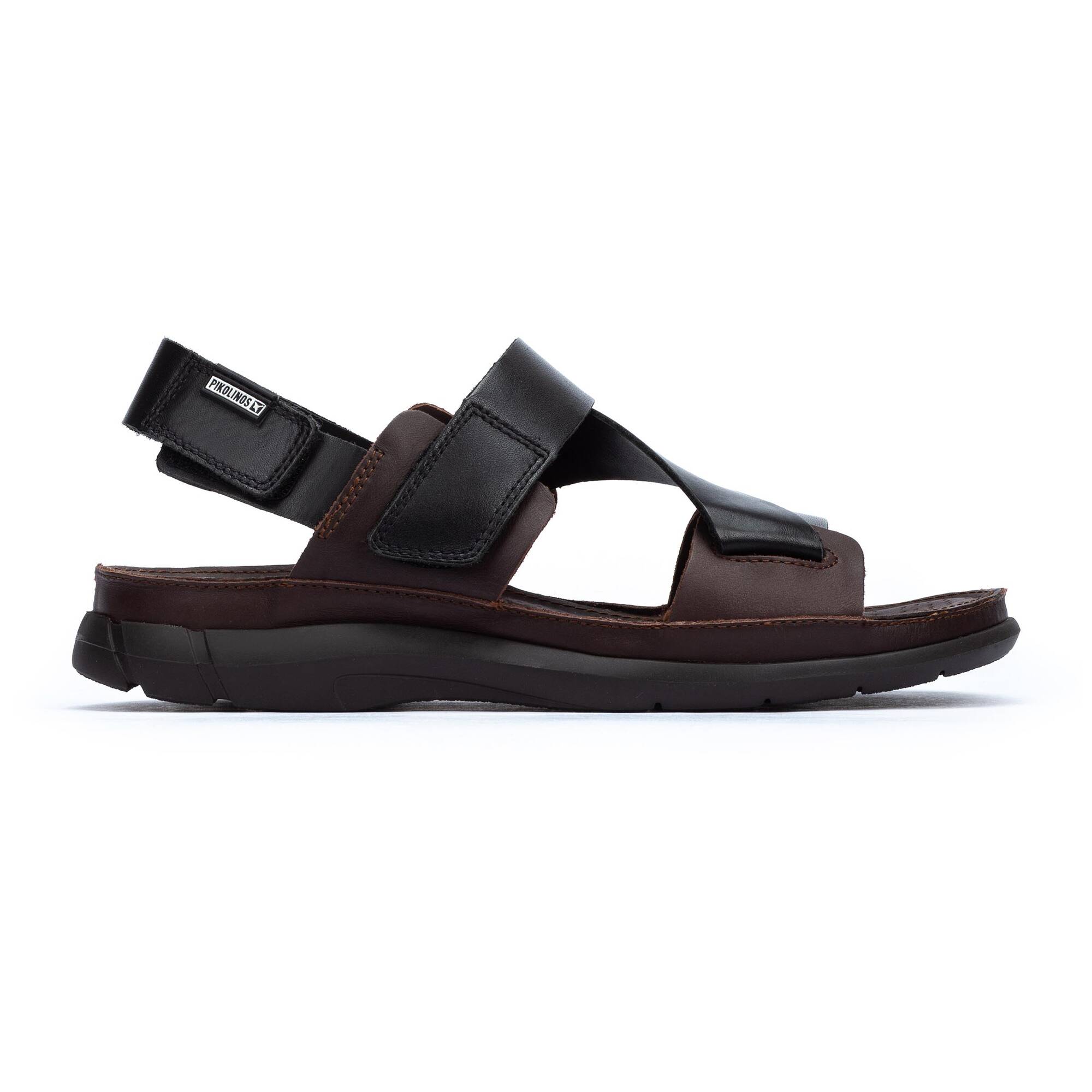 Men's leather sandals with adhering fastener OROPESA M3R-0058