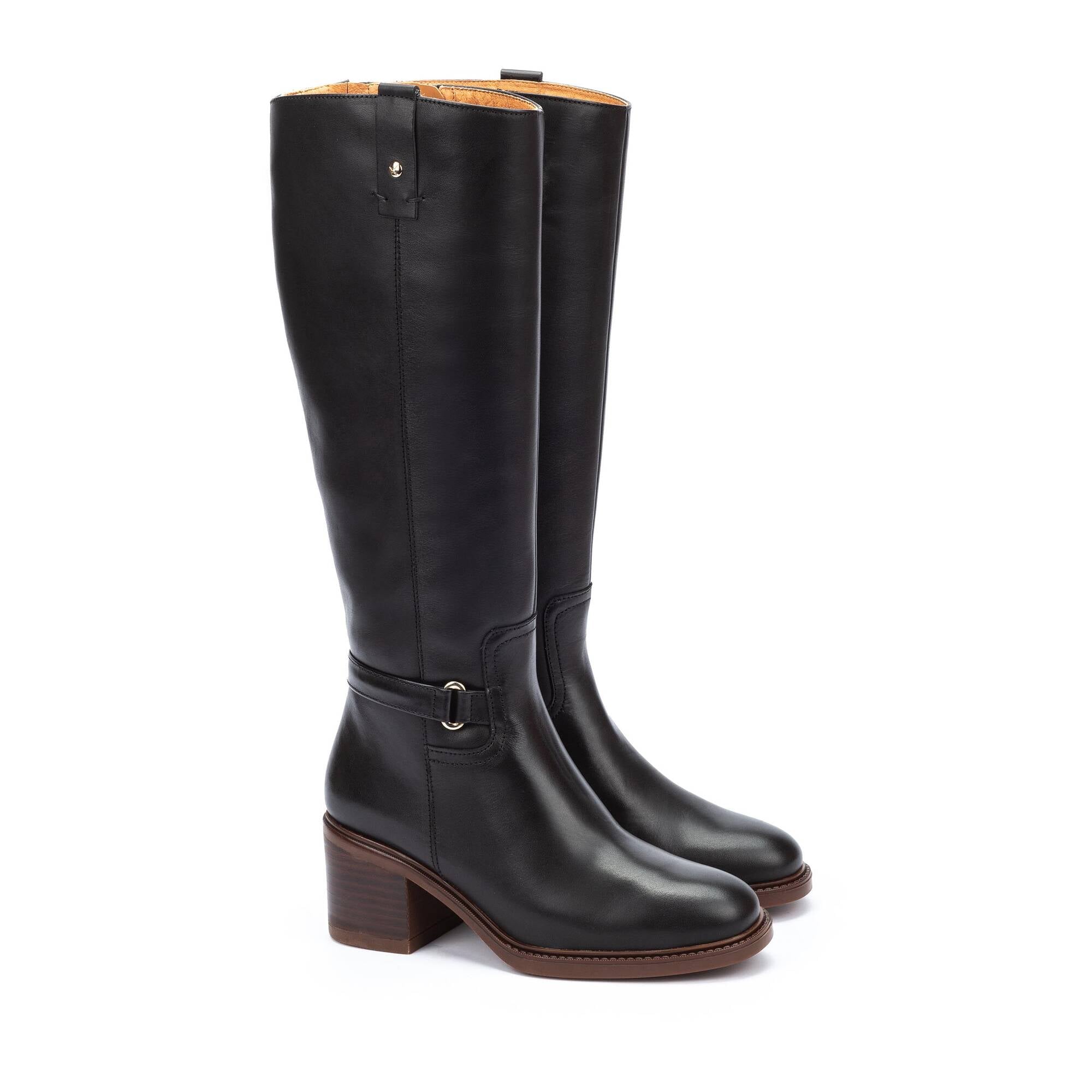 Women's square heel tall boots HUESCA W8X-9594 | Outlet PIKOLINOS