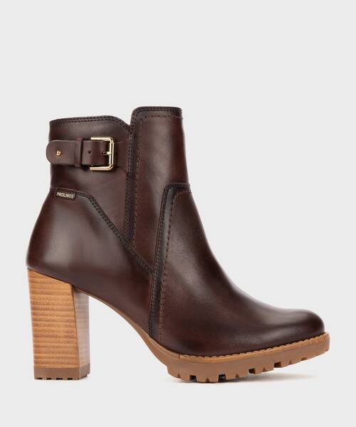 Women's heeled ankle boots , CONNELLY W7M , CONNELLY W7M-8730 , CAOBA